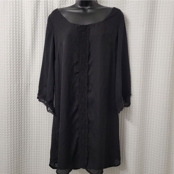 Women's Mauve Black Chiffon Dress Size M - Picture 2 of 4